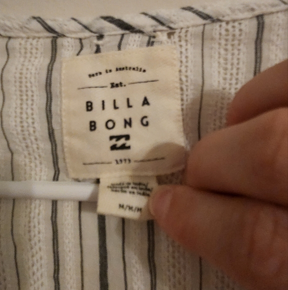 ❤️Billabong White Stripe Cover Up Medium - Picture 3 of 4